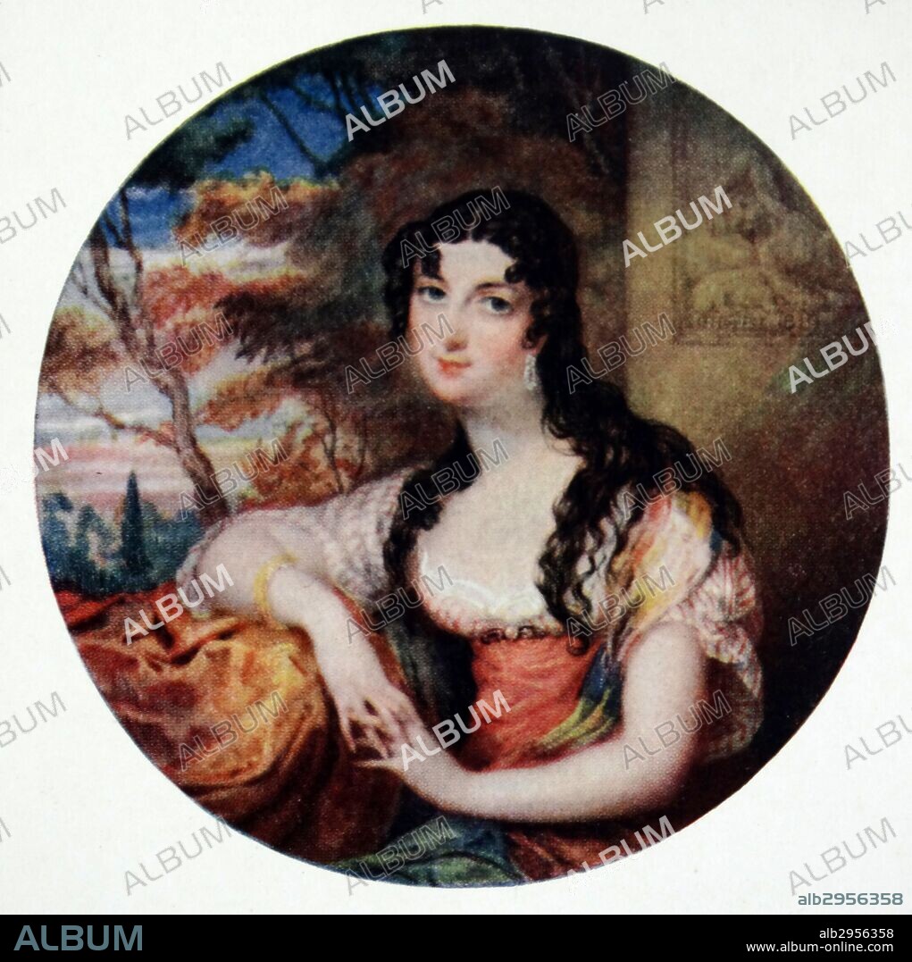 Sarah Villiers, Countess of Jersey, an English noblewoman, the eldest daughter of John Fane, 10th earl of Westmoreland and Sarah Anne Child, by Lewis Vaslet of Bath (1770-1808).