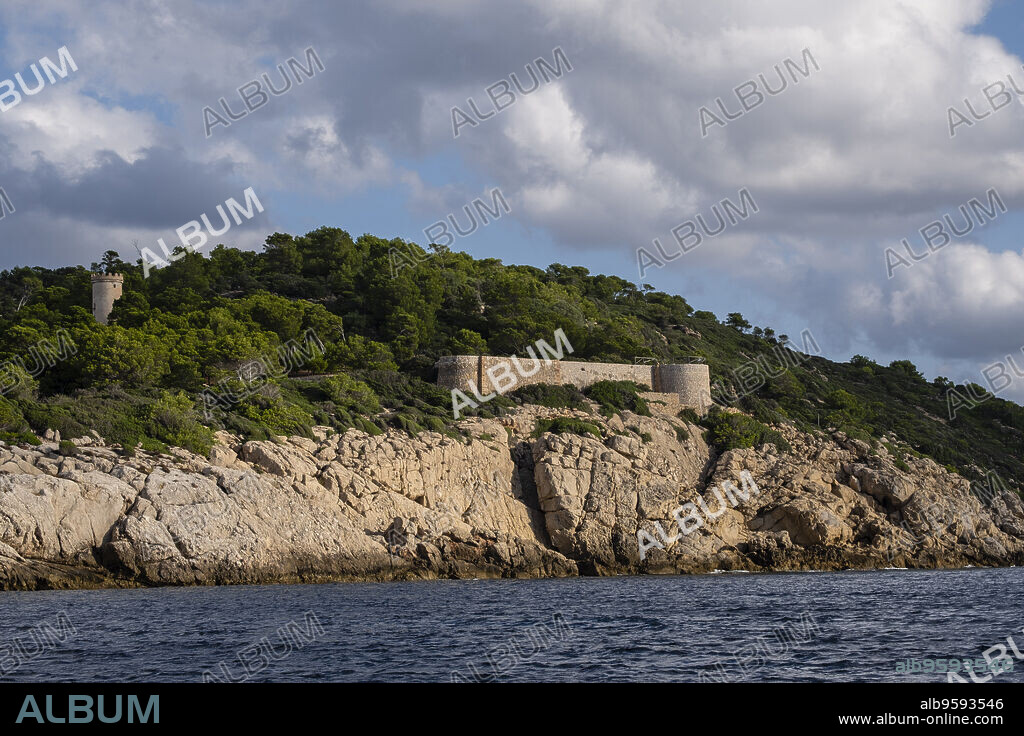 viewpoint of punta de na Miranda, sa Dragonera natural park, Mallorca, Balearic Islands, Spain.