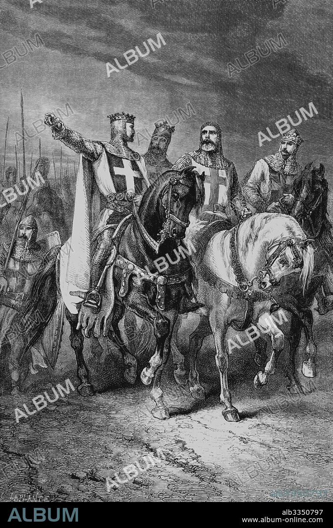 NEUVILLE, ALPHONSE MARIE, DE. The four leaders of the First Crusade: Godfrey, Raymond, Bohemond and Hugh.
