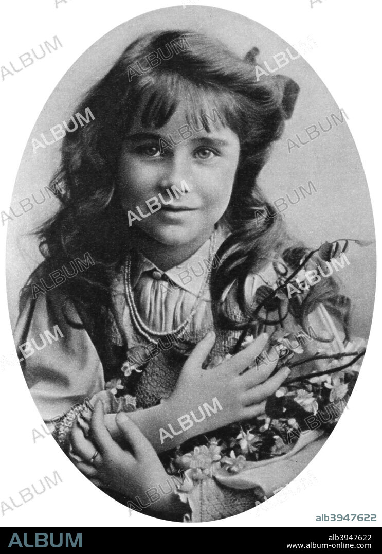 The Queen Mother at seven years old, 1907 (1937). Lady Elizabeth Bowes-Lyon (1900-2002) became the mother of Queen Elizabeth II. Illustration from the "Illustrated London News: Coronation Record Number", (London, 1937).