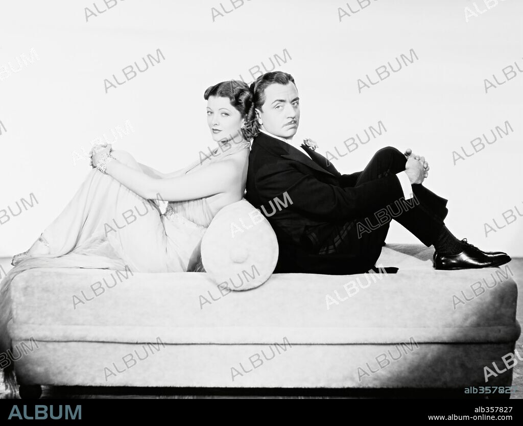 MYRNA LOY y WILLIAM POWELL en ELLA, ÉL Y ASTA, 1936 (AFTER THE THIN MAN), dirigida por W. S. VAN DYKE. Copyright M.G.M. / BULL, CLARENCE S.