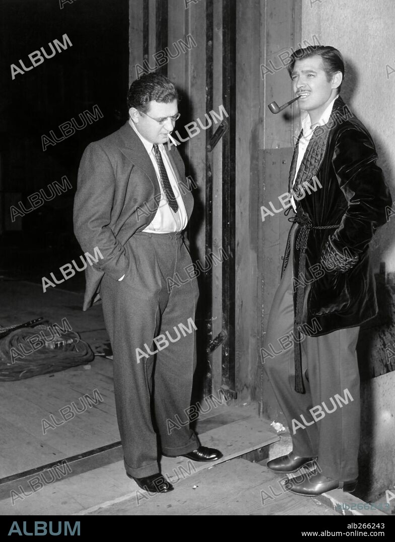 CLARK GABLE y DAVID O. SELZNICK en LO QUE EL VIENTO SE LLEVÓ, 1939 (GONE WITH THE WIND), dirigida por GEORGE CUKOR y VICTOR FLEMING. Copyright M.G.M.