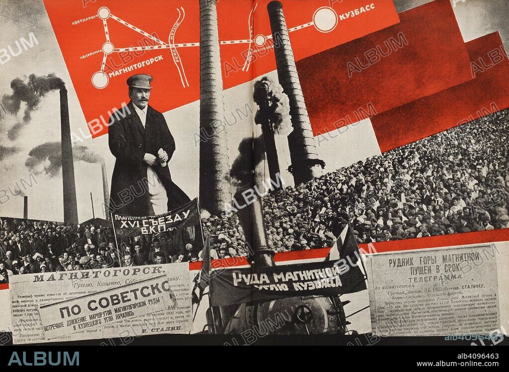 EL LISSITZKY. Magnitogorsk - Kuzbass. Illustration from "USSR Builds Socialism".