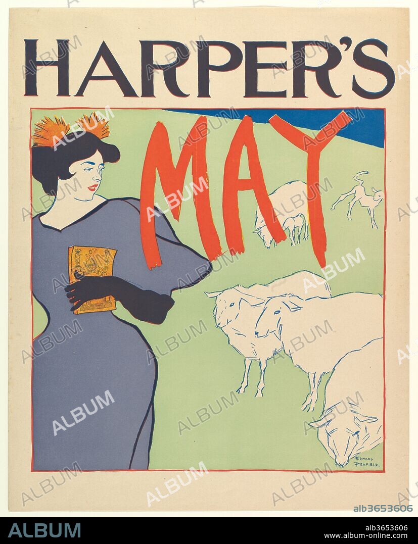 Harper's, May. Artist: Edward Penfield (American, Brooklyn, New York 1866-1925 Beacon, New York). Dimensions: Sheet: 16 13/16 × 13 3/8 in. (42.7 × 34 cm). Publisher: Harper and Brothers, Publishers. Date: 1895.