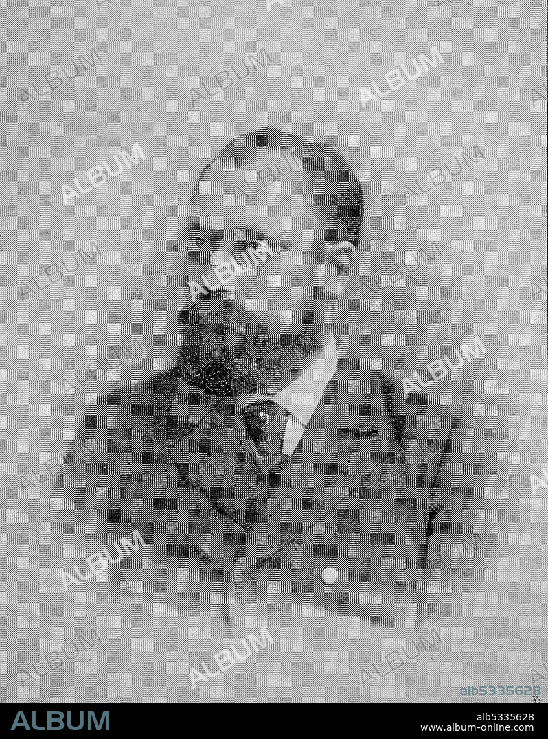 Rudolf Mewes, engineer and physicist, gravity researcher / Rudolf Mewes, Ingenieur und Physiker, Schwerkraftforscher, Historisch, historical, digital improved reproduction of an original from the 19th century / digitale Reproduktion einer Originalvorlage aus dem 19. Jahrhundert.