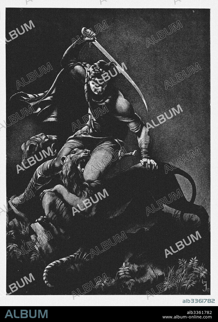 SERGO KOBULADZE. Illustration to the epic poem "The Knight in the Panther's Skin" by Shota Rustaveli.