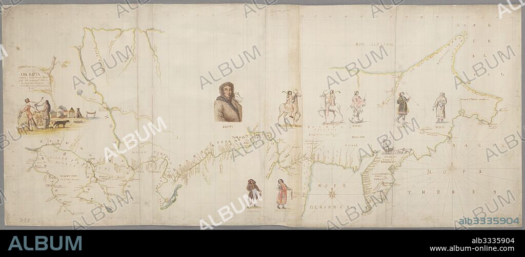 VITUS JONASSEN BERING. The Map of the First Kamchatka Expedition.