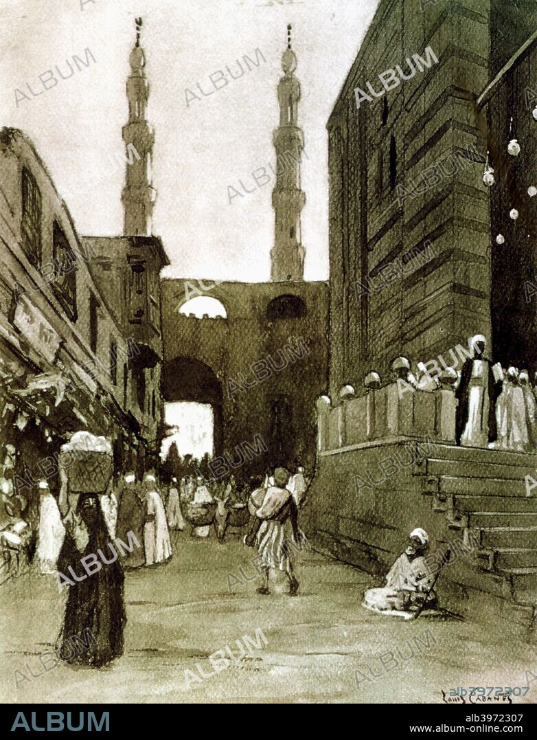 Bab El Fetouh, Cairo, Egypt, 1928. One of the fortified gates to the old city of Cairo, Bab El Fetouh was built in 1087. Published in Promenades à travers Le Caire, 1928.