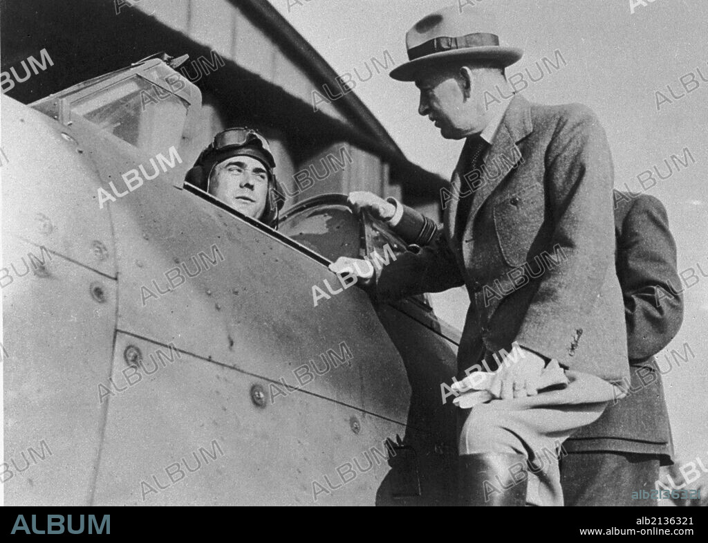 Czechoslovak President Edvard Benes (1884-1948, Right) Meeting Czech Raf Pilot Cpt. Frantisek Kordula At An Air Base Somewhere In England During The Wwii. May 28Th 2004 Marked Benes' 120Th Birth Anniversary.  (Photo by: Sovfoto/UIG via Getty Images).