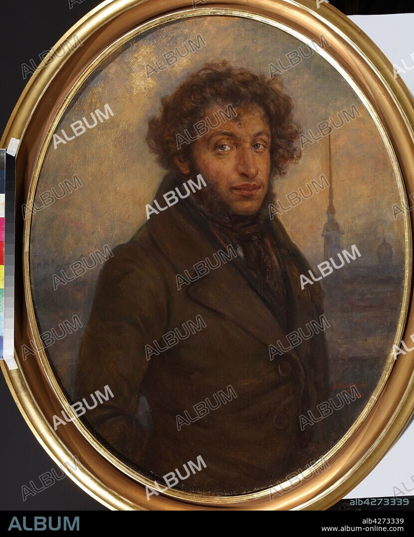 ALEXEI GEORGIEVICH PLATUNOV. Portrait of the poet Alexander Sergeyevich Pushkin (1799-1837).