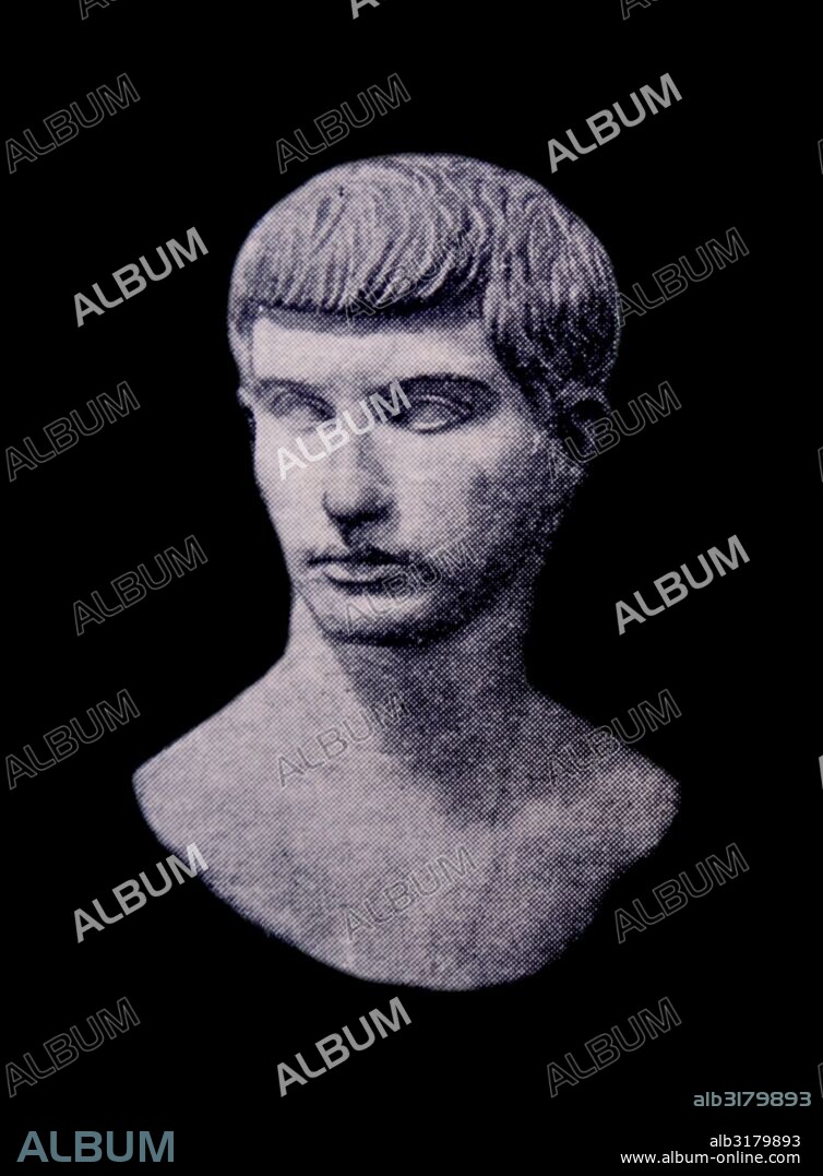 Bust of Marcus Junius Brutus the Younger (85-42 BC) a politician of the late Roman Republic.
