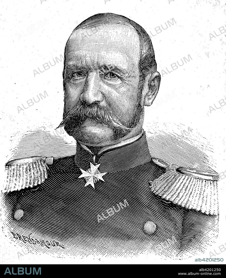 Rudolf Ferdinand von Kummer, 1816 - 1900, Was a Prussian officer, lastly General of the infantry, Situation from the time of The Franco-Prussian War or Franco-German War,  Deutsch-Franzoesischer Krieg, 1870-1871, Reproduction of an original woodcut from the year 1885, digital improved.