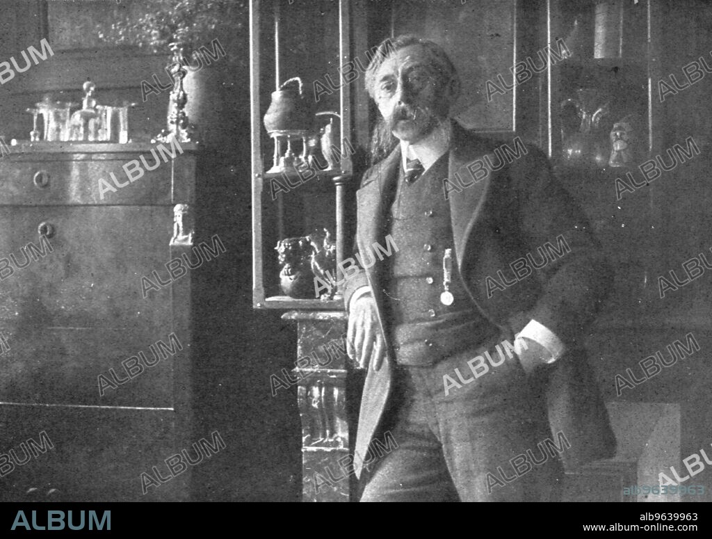 DORNAC. 'Emile Verhaeren; la mort du Grand Poete de la Belgique', 1916. From "Collection de la Guerre IV. L'Illustration Tome CXLVIII. La Guerre Juillet, Aout, Septembre, Octobre, Novembre, Decembre 1916". (Emile Verhaeren; death of the Great Poet of Belgium).