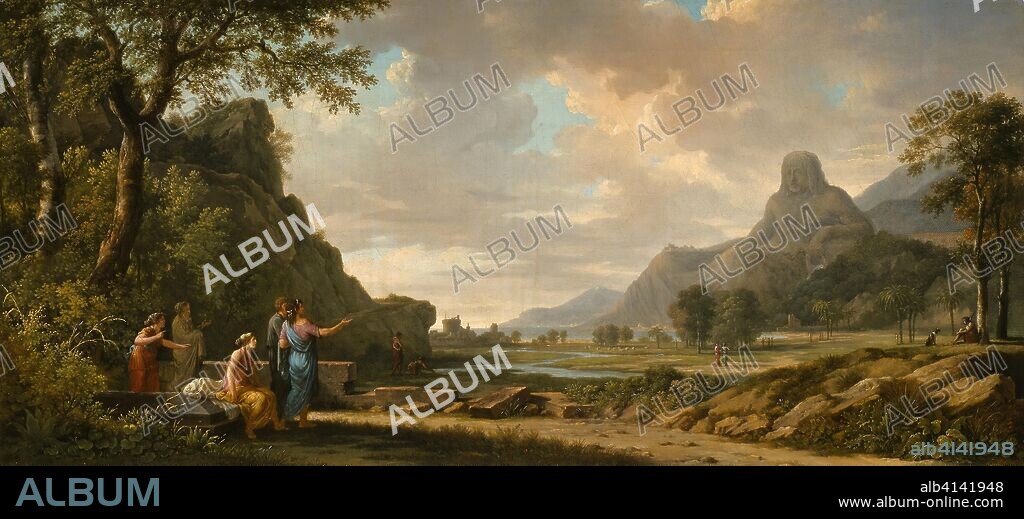 PIERRE HENRI DE VALENCIENNES. Mount Athos Carved as a Monument to Alexander the Great. Pierre-Henri de Valenciennes; French, 1750-1819. Date: 1796. Dimensions: 16 1/2 × 36 in. (41.9 × 91.4 cm). Oil on canvas. Origin: France.