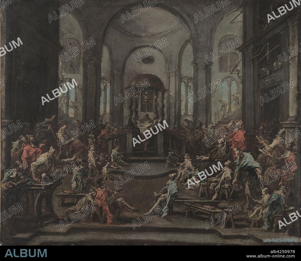 Interior of a Synagogue, c. 1725-1735. Alessandro Magnasco (Italian, 1667-1749). Oil on canvas; framed: 140.5 x 167.5 x 6 cm (55 5/16 x 65 15/16 x 2 3/8 in.); unframed: 122 x 148.5 cm (48 1/16 x 58 7/16 in.).