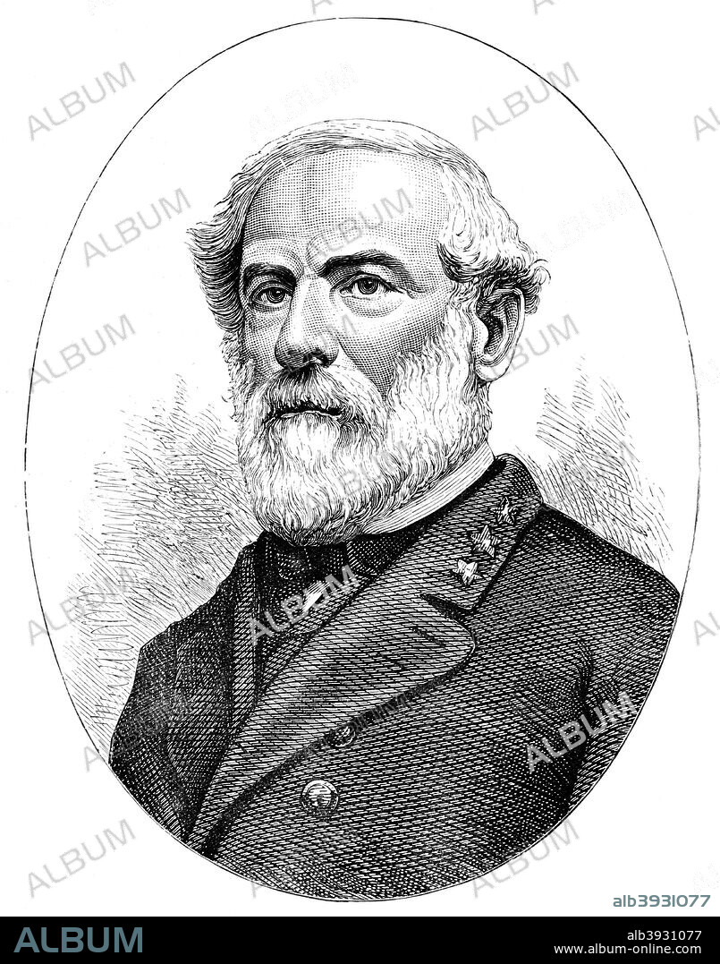 General Robert E Lee (1807-1870), American general. The foremost Confederate general of the American Civil War, Lee took command of the Army of Northern Virginia in 1862. In 1865, the final year of the war, he was appointed General-in Chief of Confederate forces. Illustration from The Life & Times of Queen Victoria, by Robert Wilson, Vol III.