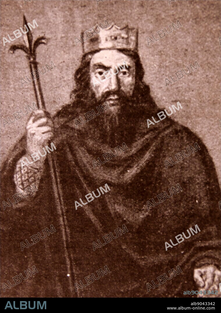 Portrait of Clovis I (446-511) first king of the Franks to unite all of the Frankish tribes under one ruler.
