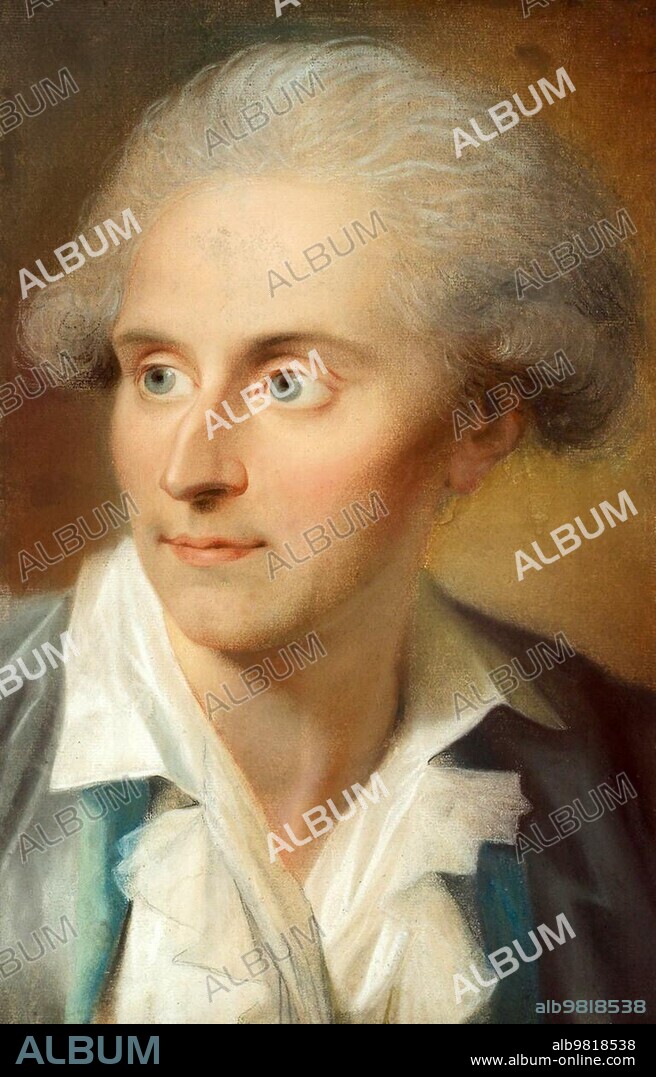 Andreas Christian Hviid (20 October 1749) (3 May 1788) was a Danish philologist and theologian; Painting by Jens Juel; Denmark; Historical; digitally restored reproduction from a 19th century original; Europe.