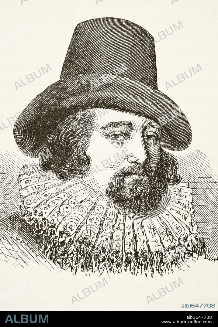 Francis Bacon 1st Viscount St Alban 1561 to 1626. English lawyer statesman essayist and philosopher. From The National and Domestic History of England by William Aubrey published London circa 1890.