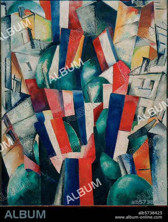ALEXANDRA EXTER. Exter, Alexandra Alexandrowna 1882-1949. "Stadt", 1915. Öl auf Leinwand, 88,5 × 70,5 cm. Wologda, Kunstmuseum.