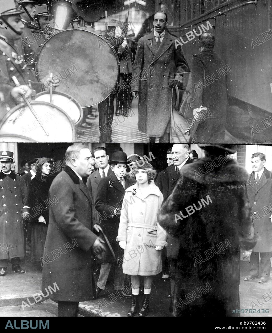 February 22, 1920. The journey of the King and the Infants. SMD Alfonso Xiii (1) and Ss.Aa. The Infantes D. Jaime (2) and Doña Beatriz (3) upon arriving in San Sebastian.