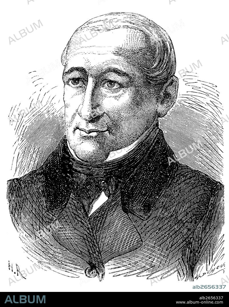 Johann Nikolaus von Dreyse (1787-1867), armero alemán, inventor del fusil de aguja. Grabado de 1873.