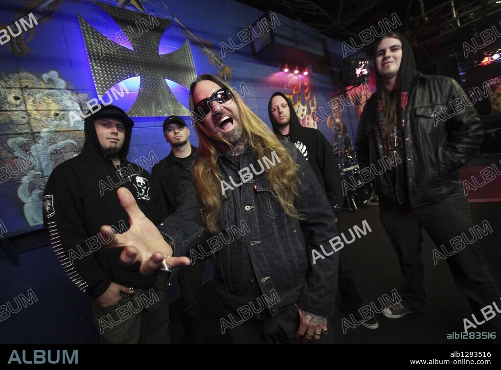 Jan. 22, 2010 - Flint, Michigan - Roadrunner Records artists DevilDriver at The Machine Shop. DevilDriver is an American groove metal band from Santa Barbara, California, formed in 2002. They are currently on tour supporting their latest album 'Pray for Villains.' Pictured (L-R): JOHN BOECKLIN, JEFF KENDRICK, DEZ FAFARA, MIKE SPRIETZER, and JON MILLER. 17/01/2010