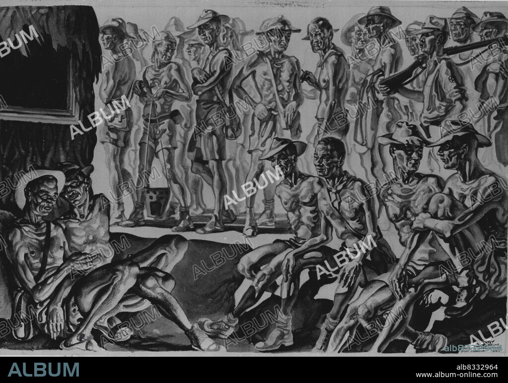 A prisoner-of-war scene by Murray Griffin, the official war artist, A.F. Malaysia, 1944. From the Australian war Memorial Archives. November 24, 1950. (Photo by Australian War Memorial Canberra).