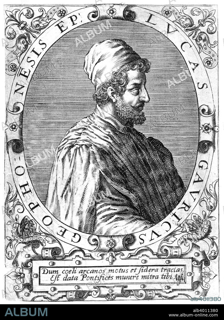 Lucas Gaurico, Italian astronomer, astrologer and mathematician, [16th century]. Gaurico (1476-1558) was appointed Professor of Mathematics at Ferrara in 1531 and became Bishop of Civitata in 1545.