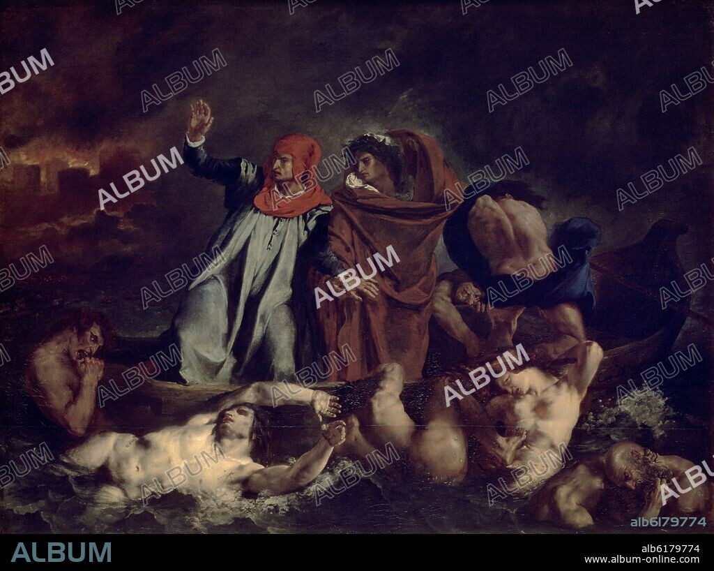 EUGENE DELACROIX (1798-1863). Dante and Virgil in the Underworld - 1822 - 189x246 cm - oil on canvas.