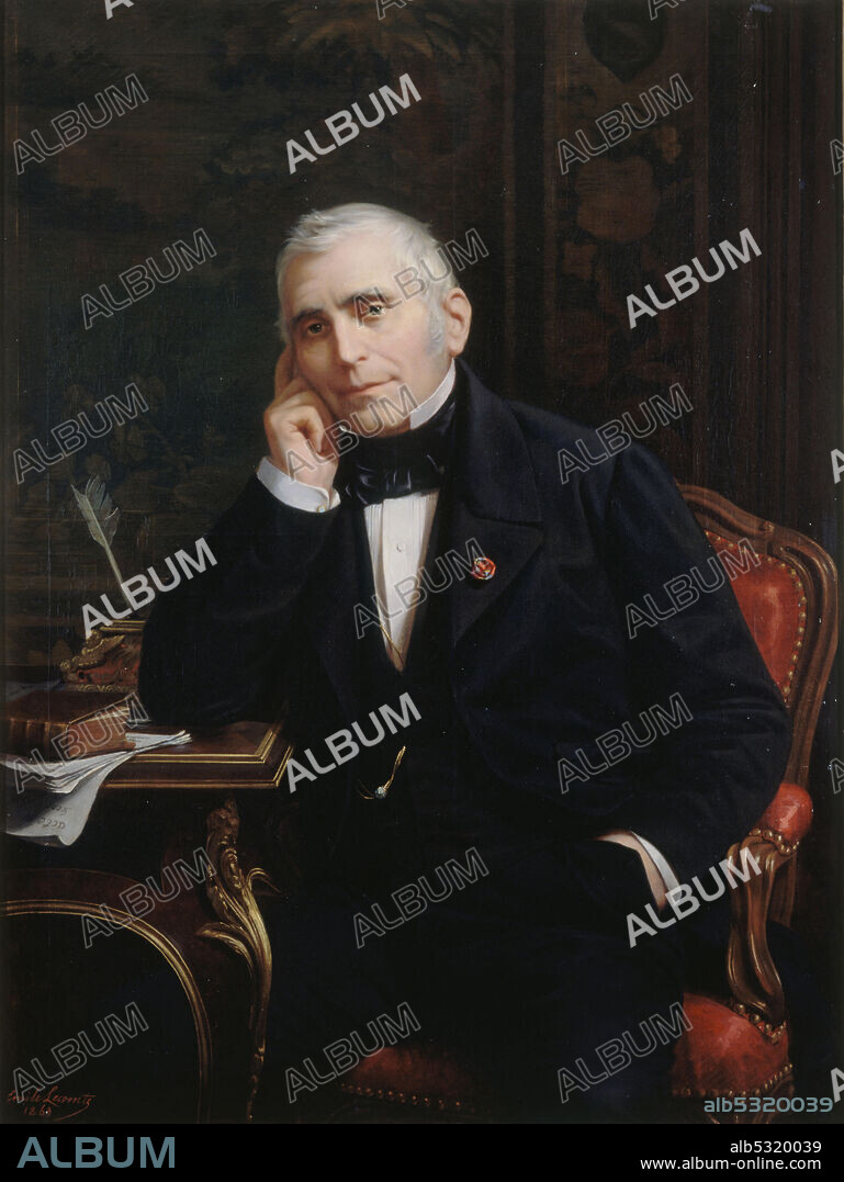 CHARLES-EMILE-HIPPOLYTE LECOMTE-VERNET (VERNET-LECOMTE). Portrait of the dramatist and librettist Eugène Scribe (1791-1861).