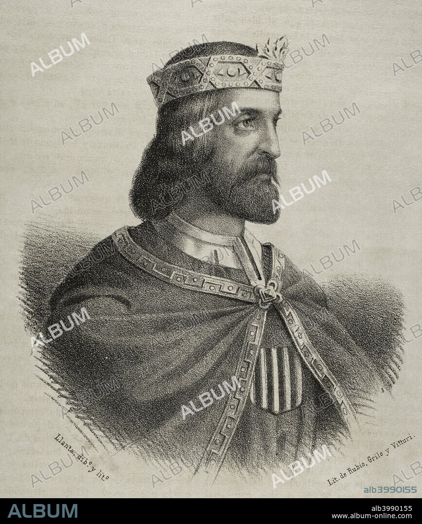 Ramón Berenguer III, el Grande (1082-1131). Conde de Barcelona. Dibujo por Llanta. Litografía. Crónica General de España, Historia Ilustrada y Descriptiva de sus Provincias. Cataluña, 1866. Biblioteca Histórico Militar de Barcelona. Cataluña, España.