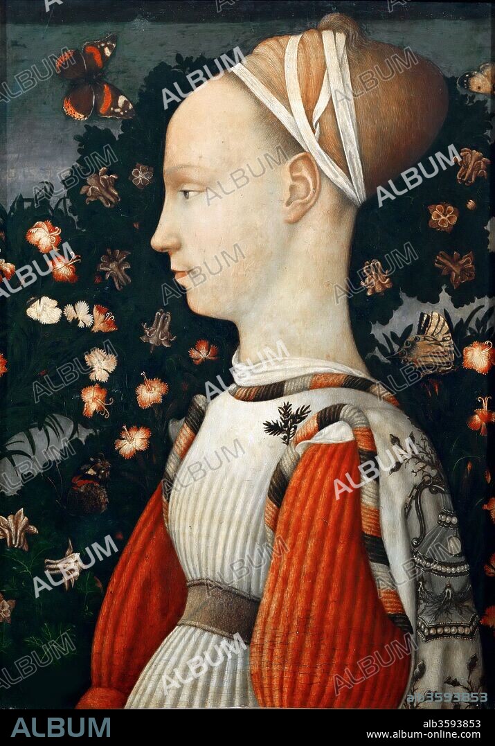 ANTONIO PISANELLO. Portrait of a Princess of the House of Este.