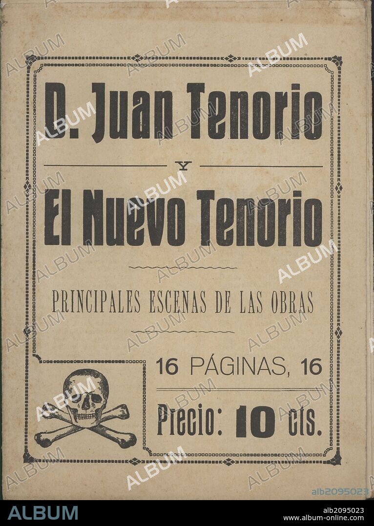Don Juan Tenorio, drama de José Zorrilla. Literatura de cordel. Argumento publicado en Barcelona, 1915.