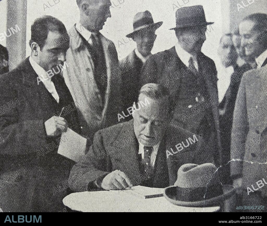 Photograph of General José Sanjurjo y Sacanell, 1st Marquis of the Rif (1872-1936) was a General in the Spanish Army and one of the chief conspirators in the military uprising that led to the Spanish Civil War. Dated 1936.