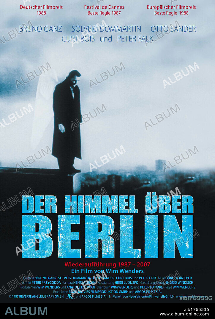 Poster de EL CIELO SOBRE BERLÍN, 1987 (DER HIMMEL UBER BERLIN), dirigida por WIM WENDERS. Copyright WESTDEUTSCHER RUNDFUNK.