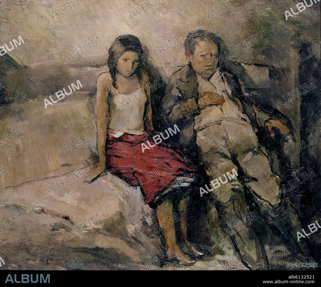 FELIPE COSSIO DEL POMAR (1888-1981). MUCHACHA Y VIEJO - SIGLO XX.