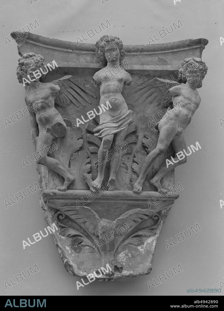 Follower of Giuliano da Sangallo, Corbel, Italian, Florence, Follower of Giuliano da Sangallo (Italian, 14451516), late 15th century, Italian, Florence, Grey stone (pietra serena), Overall (wt. confirmed): H. 32 x W. 26 1/2 in., 175lb. (81.3 x 67.3 cm, 79.3795kg), Sculpture-Architectural.