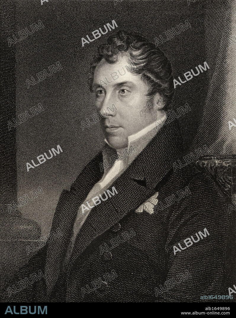 George Hamilton Gordon 4th Earl of Aberdeen 1784 to 1860 Scottish Tory Peelite and Prime Minister of the United Kingdom from 1852 to 1855 Engraved by T Woolnoth after A Wivell From the book National Portrait Gallery volume III published c 1835.