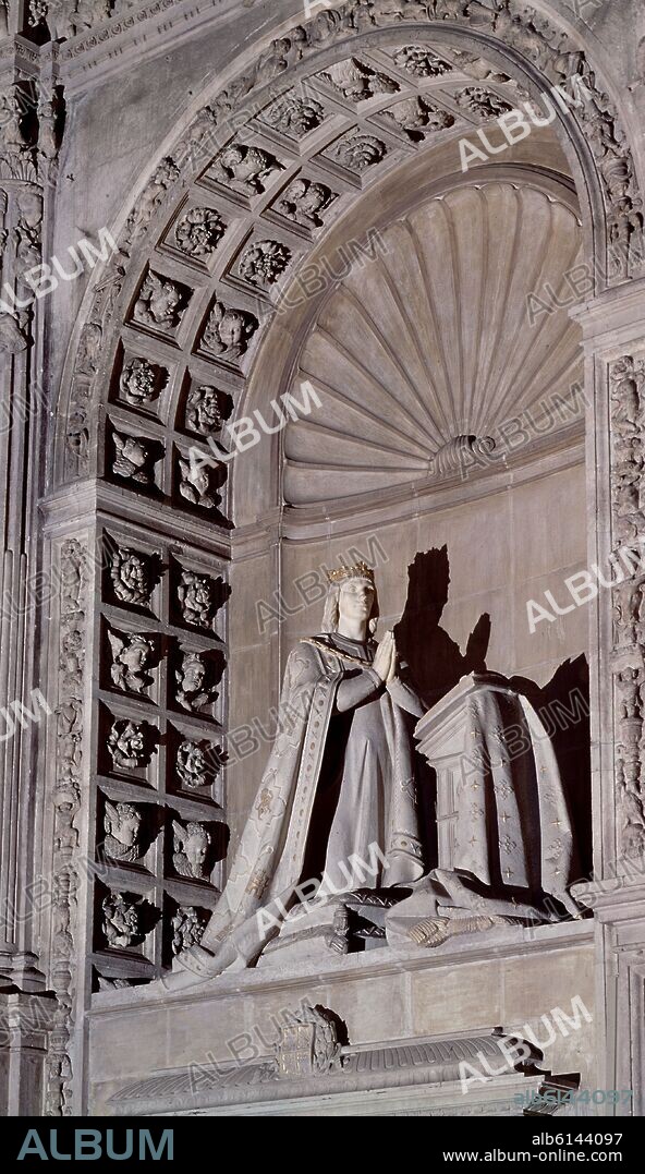 CANO ANTONIO / JIMENEZ CARMEN. SEPULCRO DE ALFONSO X EL SABIO EN LA CAPILLA REAL DE LA CATEDRAL DE SEVILLA - SIGLO XVI - ESTATUA ORANTE DE ALFONSO X REALIZADA EN 1948.