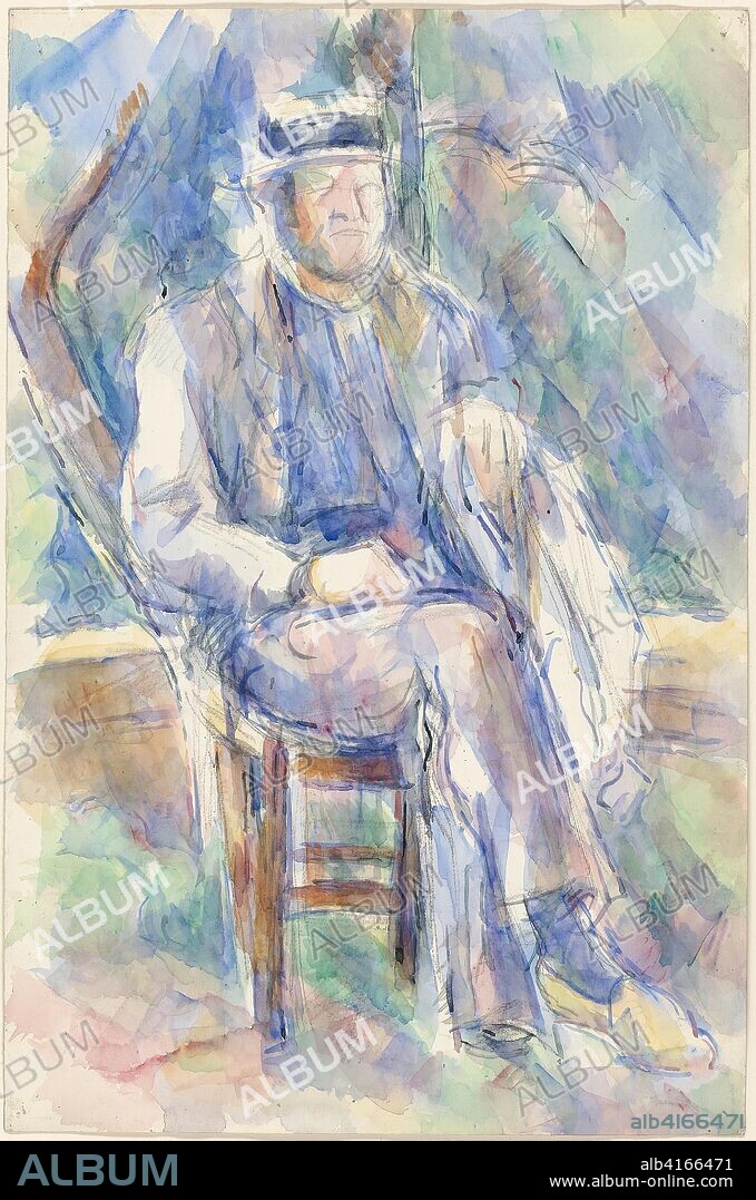PAUL CEZANNE. Man Wearing a Straw Hat. Paul Cézanne; French, 1839-1906. Date: 1905-1906. Dimensions: 479 × 315 mm. Watercolor over graphite on white wove paper. Origin: France.