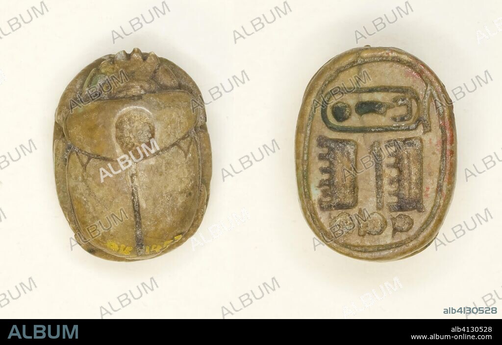 ANCIENT EGYPTIAN. Scarab: Maatkara (Hatshepsut). Egyptian. Date: 1473 BC-1458 BC. Dimensions: 1.3 × 1 × 0.6 cm (1/2 × 3/8 × 1/4 in.). Steatite. Origin: Egypt.