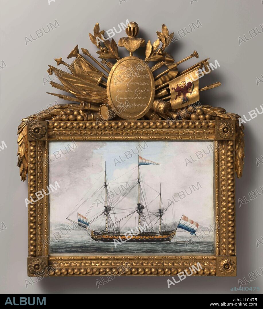 's Lands schip van oorlog Utrecht onder commando van den Capitein J. P. van Braam (title on object). Dating: in or after 1783 - 1800. Place: Northern Netherlands. Measurements: h 55 cm × w 51 cm.