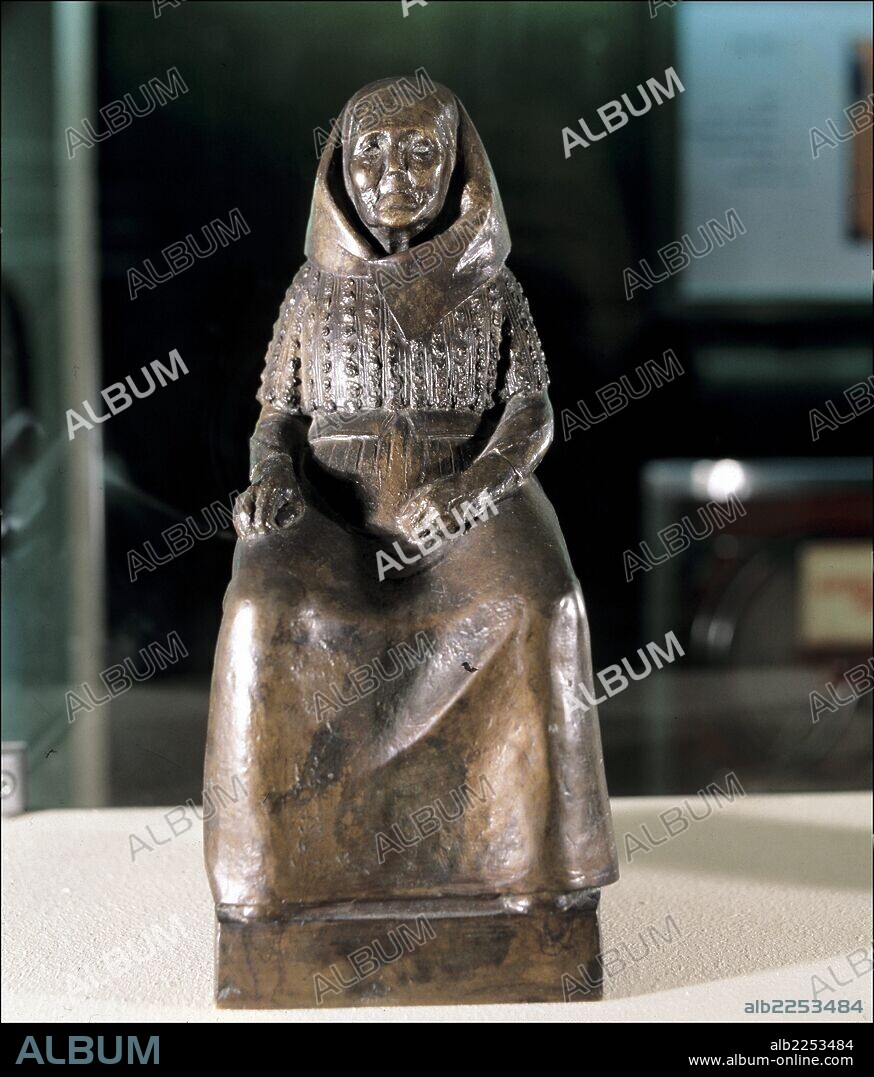 MANUEL HUGUÉ. MANUEL MARTINEZ HUGUE. MANOLO. ESCULTOR ESPAÑOL. BARCELONA 1872 - 1945. " MADAME JUSTRAFE " , BRONCE AÑO 1919. COLECCION KAHNWEILER.