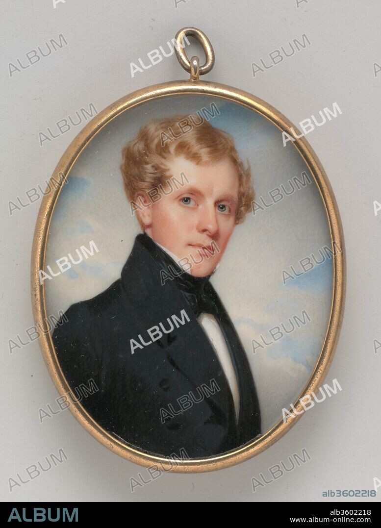 Portrait of a Gentleman. Artist: Thomas Seir Cummings (American (born England), Bath 1804-1894 Hackensack, New Jersey). Dimensions: 2 9/16 x 2 in. (6.5 x 5.1 cm). Date: ca. 1835.
