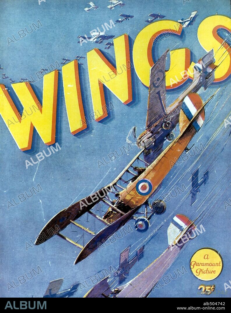 Affiche de WINGS, 1927, réalisé par WILLIAM A. WELLMAN. Copyright PARAMOUNT PICTURES.
