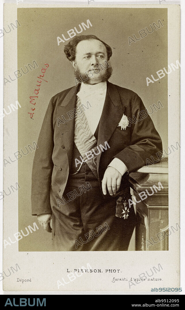 Portrait of Charlemagne Emile de Maupas (1818-1888), administrator and politician, Pierson, Louis or Pierre-Louis, Photographer, Martinet (printer-librarian), Diffuser, Between 1860 and 1890, 2nd half of the 19th century, Graphic Arts, Photography, Albumen print, Height: 8.7 cm, Width: 5.4 cm.