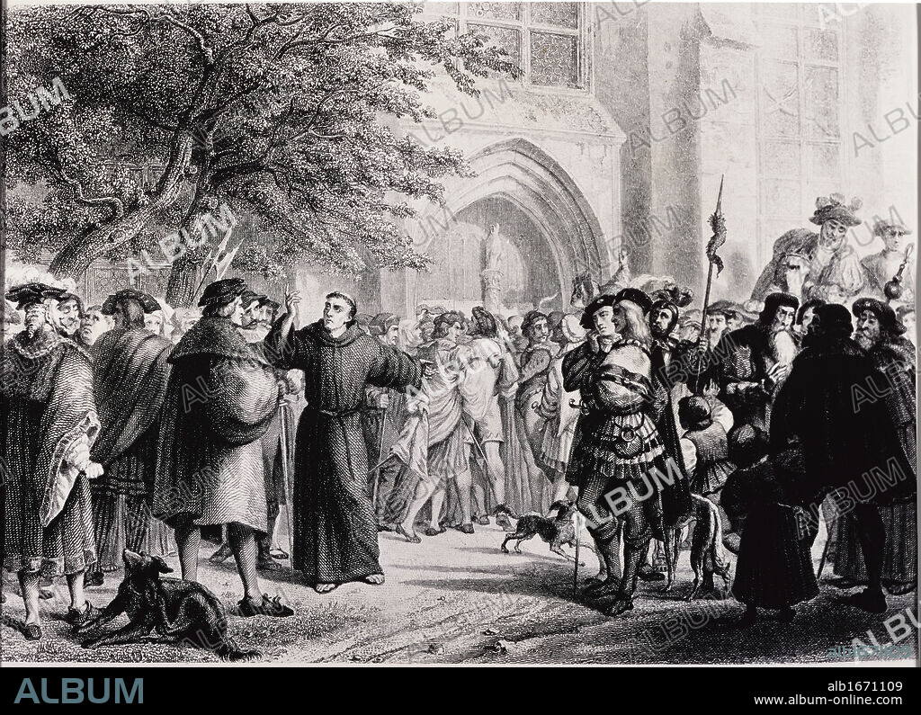 Highlights of the Life of Martin Luther: The Indulgences, October 31, 1517  Pierre Antoine Labouchere (1807-1873/French).