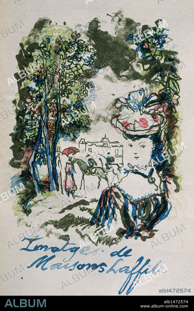 EMILIO GRAU SALA. Emili Grau i Sala (Barcelona,1911-Sitges,1975). Pintor autodidacta catalán. "Imatges de Maisons Laffitte" (Imágenes de Maisons Laffitte), 1937. Litografía perteneciente a "Poemes", obra del escritor catalán Alexandre Plana i Santaló (1889-1940). Biblioteca de Catalunya. Barcelona.