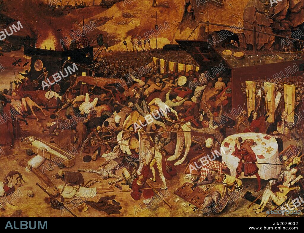 Pieter Brueghel the Elder (c.1525-1569). Flemish painter. The Triumph of Death, c.1562. Detail of lower left. Prado Museum. Madrid. Spain.